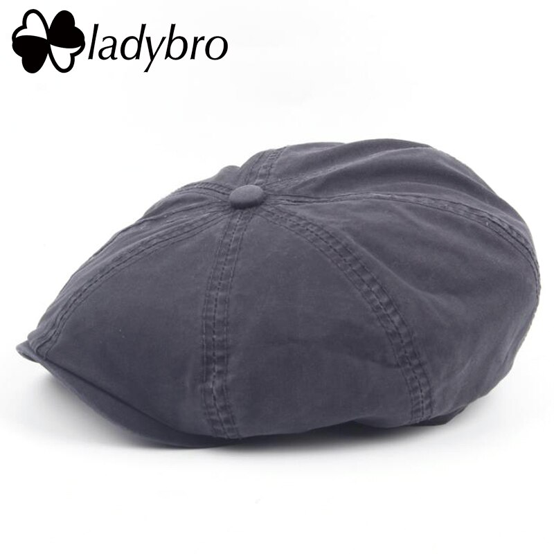 Ladybro, Boina para hombre, gorra octogonal antigua, boina para hombre, boina para caballero, sombrero de otoño e invierno para hombres, sombrero negro gris, hueso Casual: 002