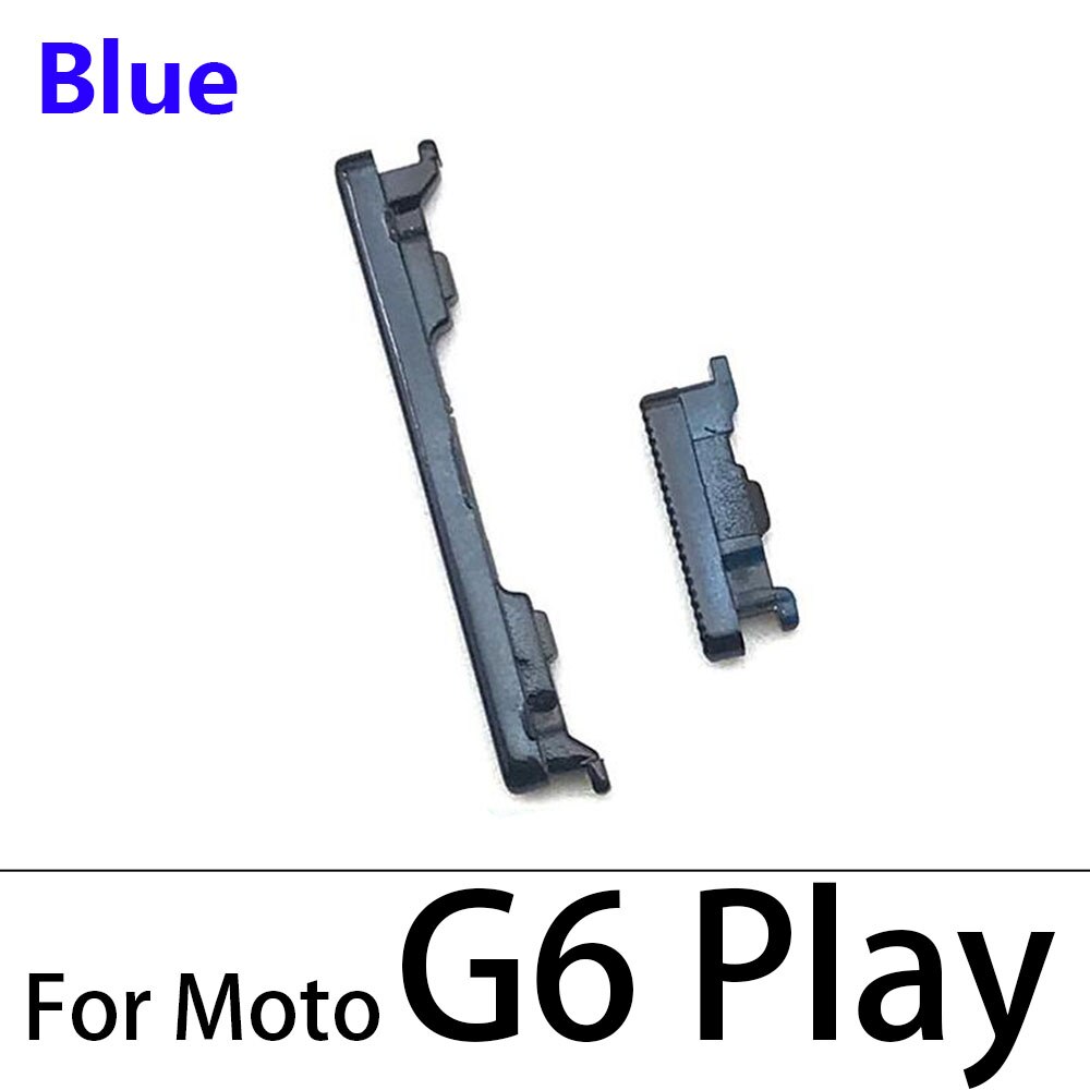 20pcs/lot, Side Power Key + Volume Button For Motorola Moto G6 Play G4 G5 G5S G6 Plus Side Key: G6 Play Blue