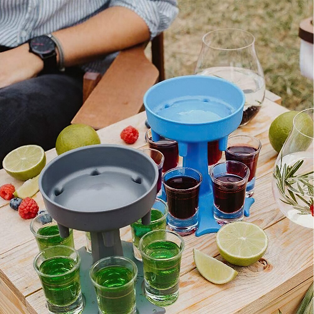 Portable 6 Shot Glass Dispenser Holder Fast Wine Glass Dispenser Beer Dispenser Caddy Liquor Dispenser Party Bar Accessory