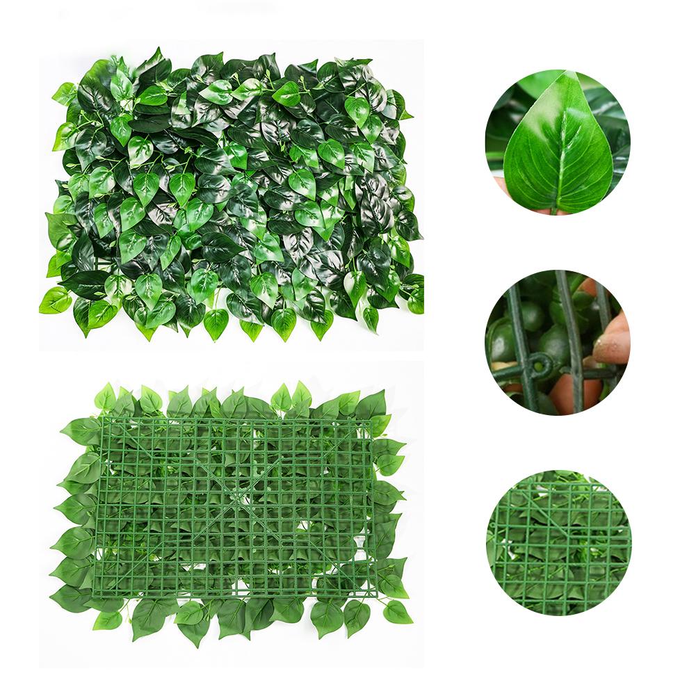 40 x 60cm kunstige blade hæk panel privatliv hegn skærm kunstig have plante hegn hjem indretning grønne baggrund vægge