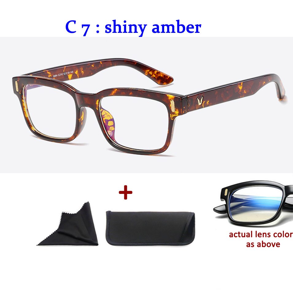 Anti Blue Rays Computer Glasses Men Blue Light Gaming Glasses Protection Spectacles Blue Light Blocking: shiny amber