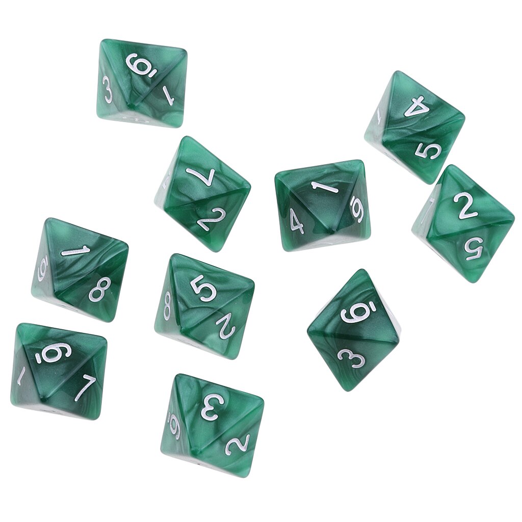 Dados de 8 caras D8, dados poliédricos de , ocho para juegos de mesa de , juego de mesa Digital, 10 Uds.