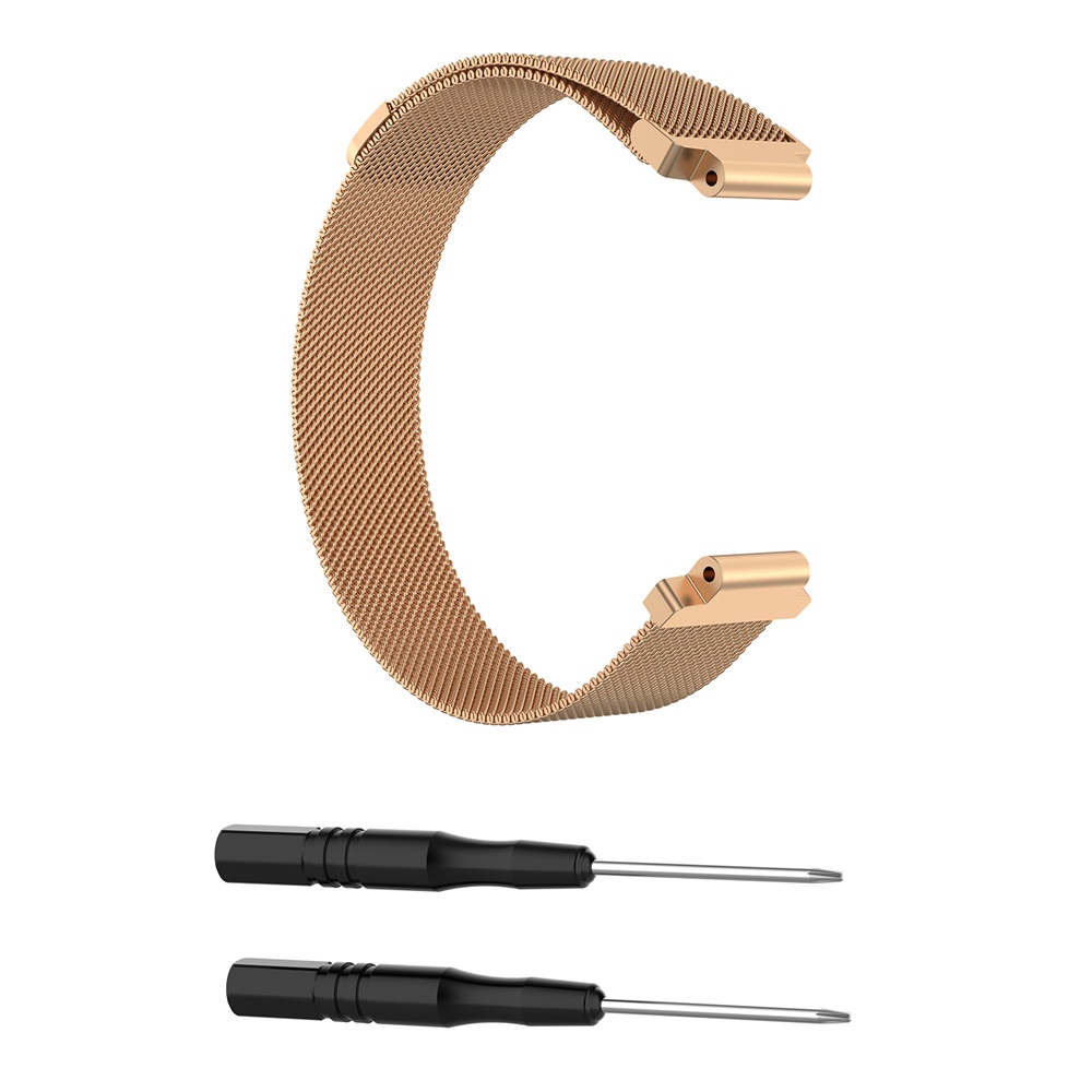 Milanese urrem til garmin forerunner 235/735xt/220/620/630/s20/s5/s6/ gps sport metal smart urbånd magnetisk armbånd: Rose guld / L 240mm