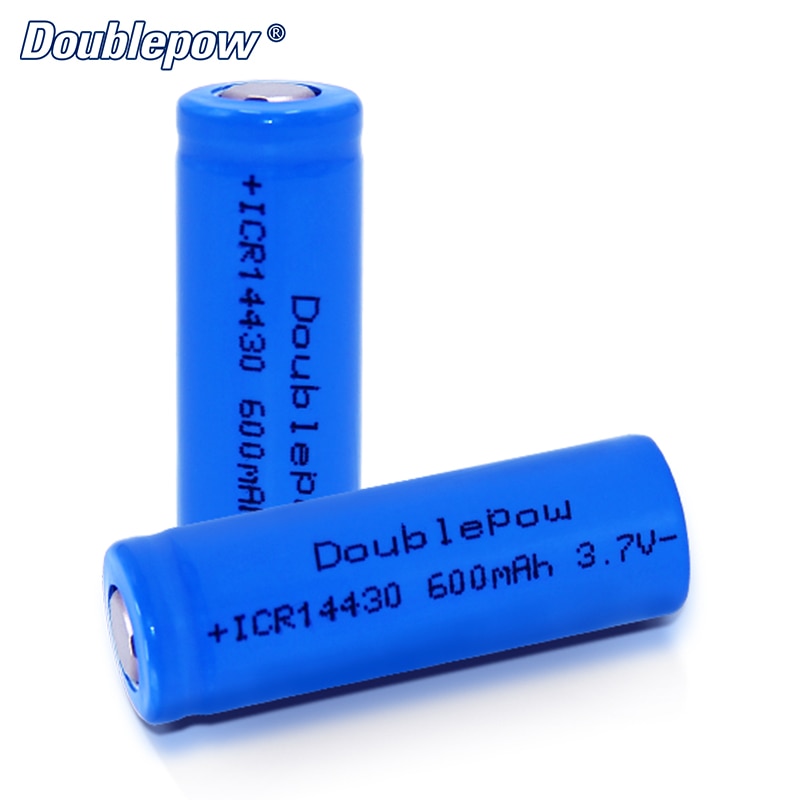 4 stks/partij Doublepow DP-14430 600mA 3.7 v Li-Ion oplaadbare batterij 14430 HOGE CAPACITEIT VOOR ZAKLAMP