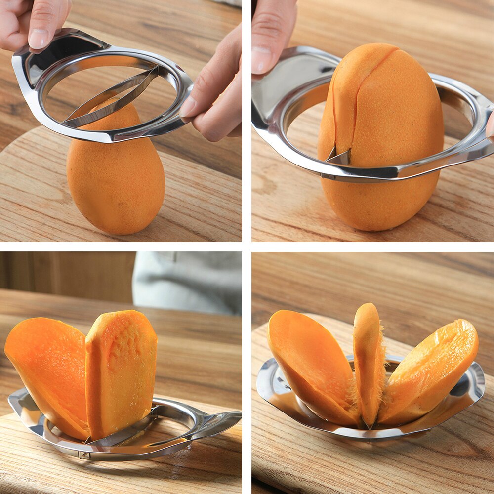 Mango Cut Practical Stainless Steel Mango Core Remover For Mango Peach Fruit Stainless Steel Fruit Slicer Kitchen Accessories