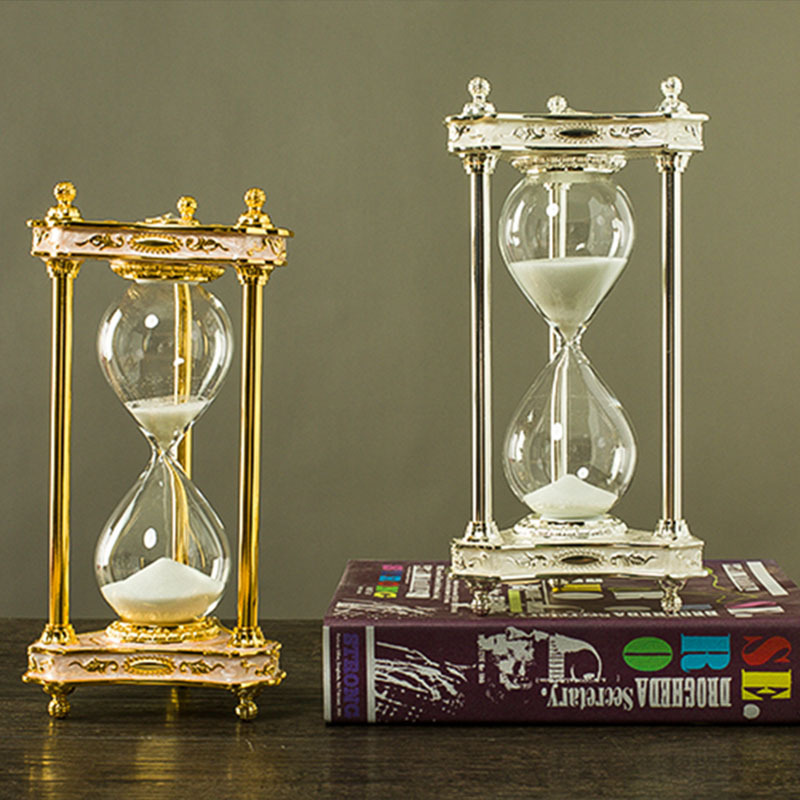 European Alloy Hourglass 30 Minutes Timer Home Decoration Metal Handicraft Decorations Hourglasses Sand