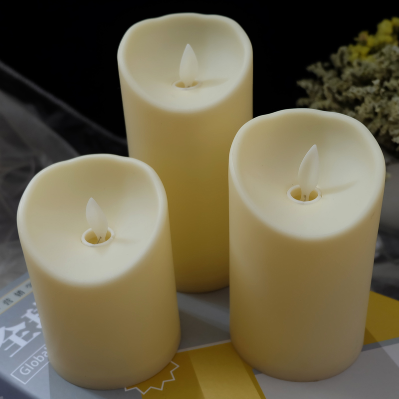 1-3 unids/set velas electrónicas Led amor cumpleaños decoración del hogar velas sin llama ámbar decorativas coloridas luces Led de té/romántico: E3Pcs