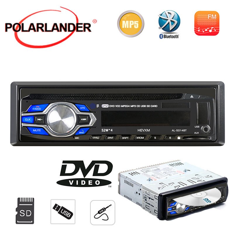 Bluetooth Car Radio Player 12V Car Audio Stereo Radio AUX-IN/USB/DVD/VCD/CD/MP3