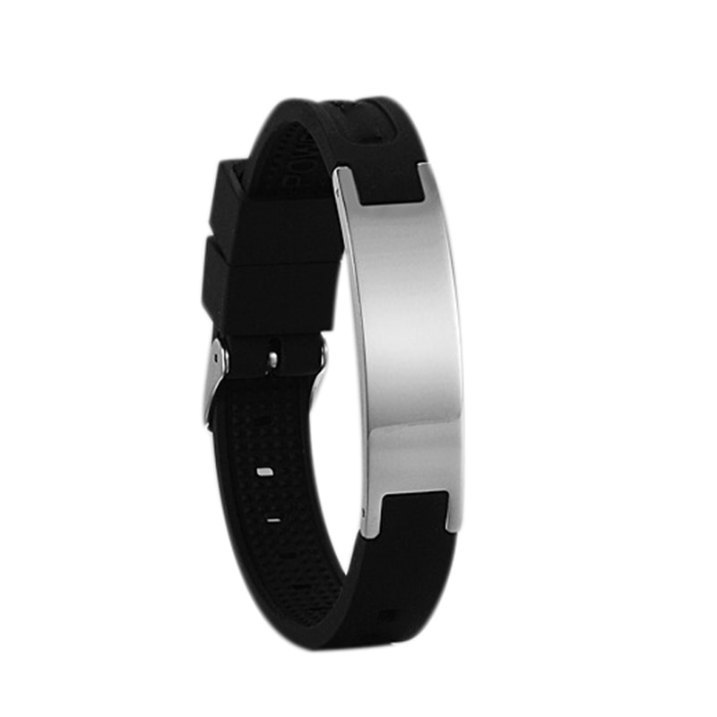 Power Silicone Bracelet Bio Elelents Energy Balance Bracelet Magnetic Wristband Black Silicone