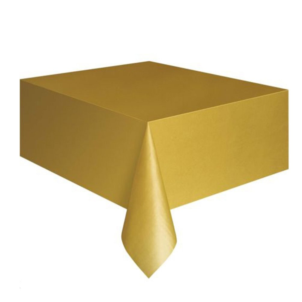 Disposable Party Tablecloth Pe Plastic Cloth Birthday Dessert Table Solid Color Tablecloth 137*274Cm: Khaki