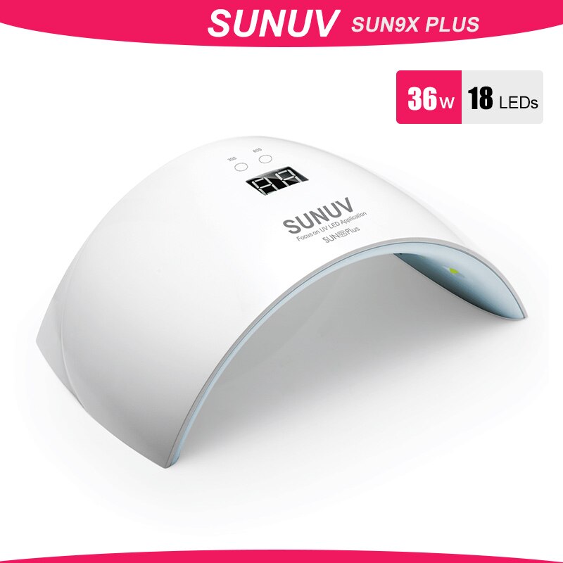 Sunuv SUN9x Plus 36W Nagel Lamp Uv Lamp Nail Dryer Voor Uv Gel Led Gel Nail Machine Infrarood Sensor timer Set