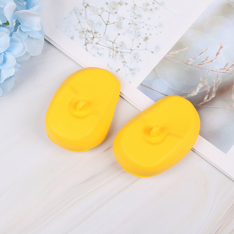 Bouchon d'oreille souple anti-bruit et anti-ronflement, 1 paire, en silicone transparent, pour la plongée et la douche: Jaune