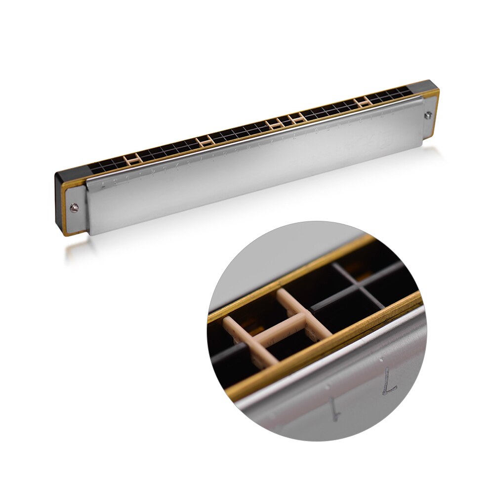 28 Gat Breed Scala Harmonica Sleutel Van C Tremolo Harmonica Mouthorgan Professionele Wind Instrument Zwart