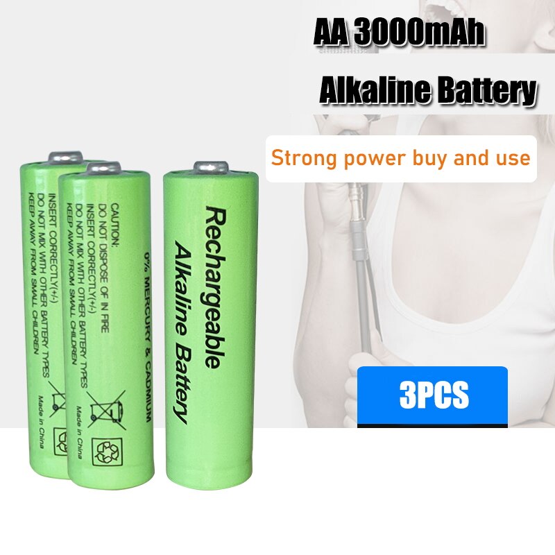 1-4 Stuks Aa Oplaadbare Batterij 3000Mah 1.5V Alkaline Oplaadbare Batery Voor Led Licht speelgoed Mp3: 3PCS