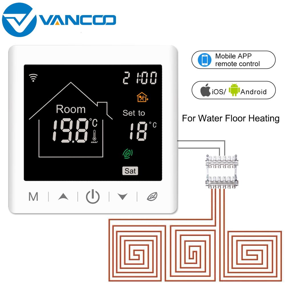 Slimme Thermostaat 220V Water Verwarming Thermostaat Warme Vloer Wi-fi Afstandsbediening Voor Vloerverwarming Temperatuurregelaar