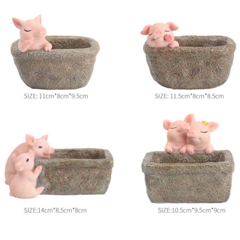 Flower Pots Chinese Style Fun Garden Pig Pots Home Garden Succulent Potted Desktop Plants Bonsai Garden Supplies