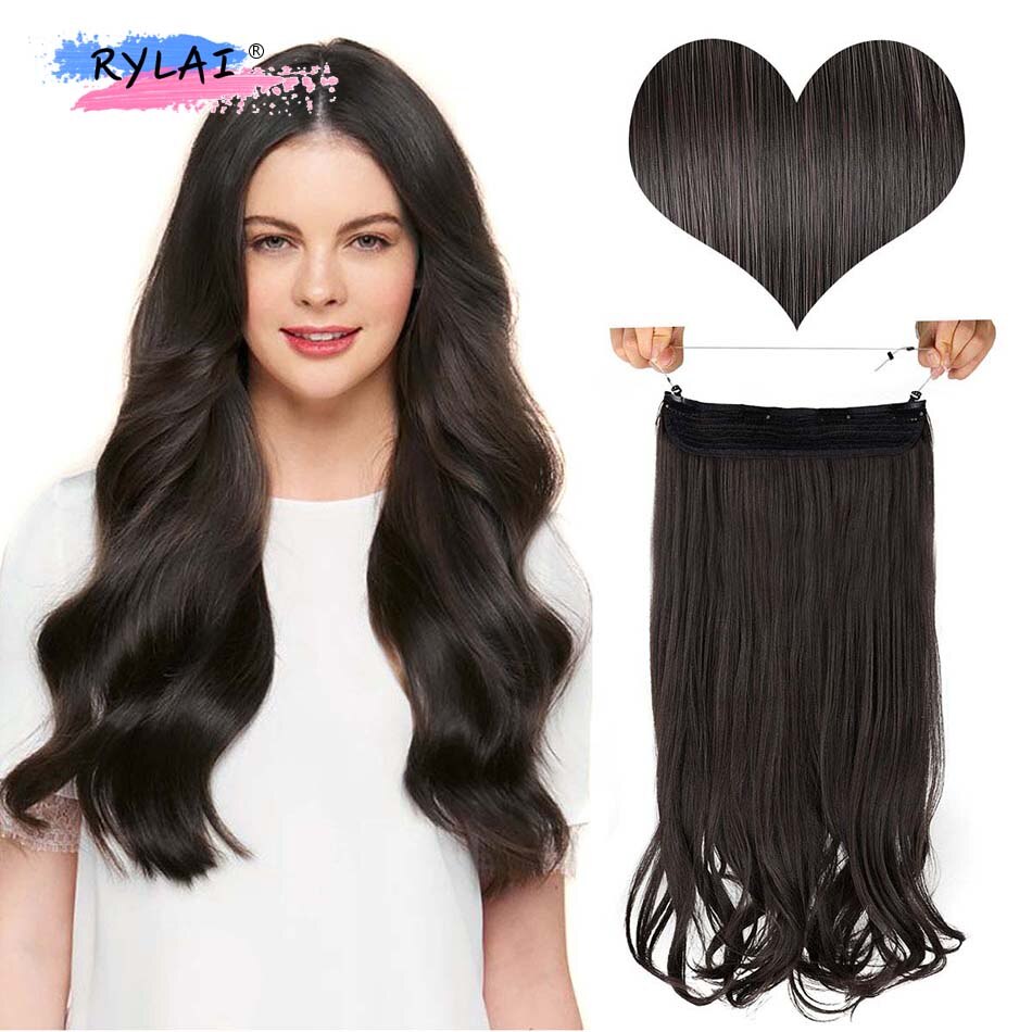 Deep Wave Clip In Hair Extensions Real Soft Thick Women Hair 24 Inch Long Curly Hair Extensions Clip In Synthetic 160 Gram RYLAI: 14inches 4