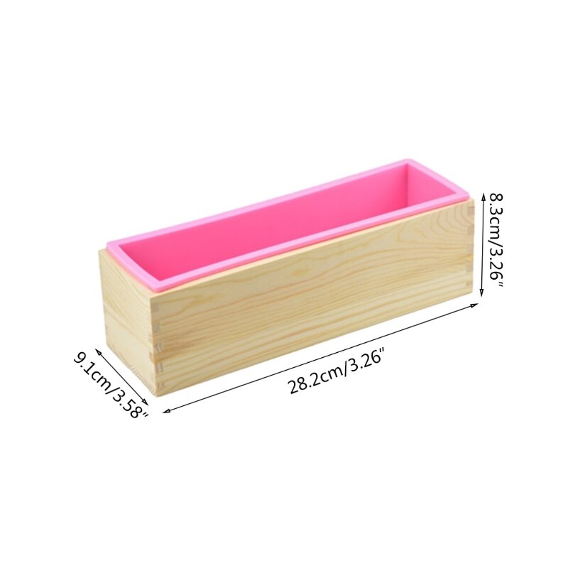 2Pcs Siliconen Zeep Mallen Rechthoekige Houten Zeep Mal Voor Diy Zeep Cake Maken