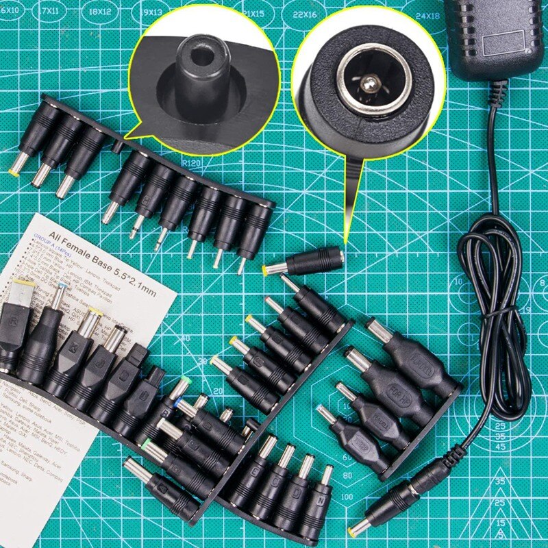 Laptop DC Power Adapter Kits 5.5X2.1mm 41Pcs Universal Power Supply Plug for Lenovo/for Dell/for Toshiba and Others PC