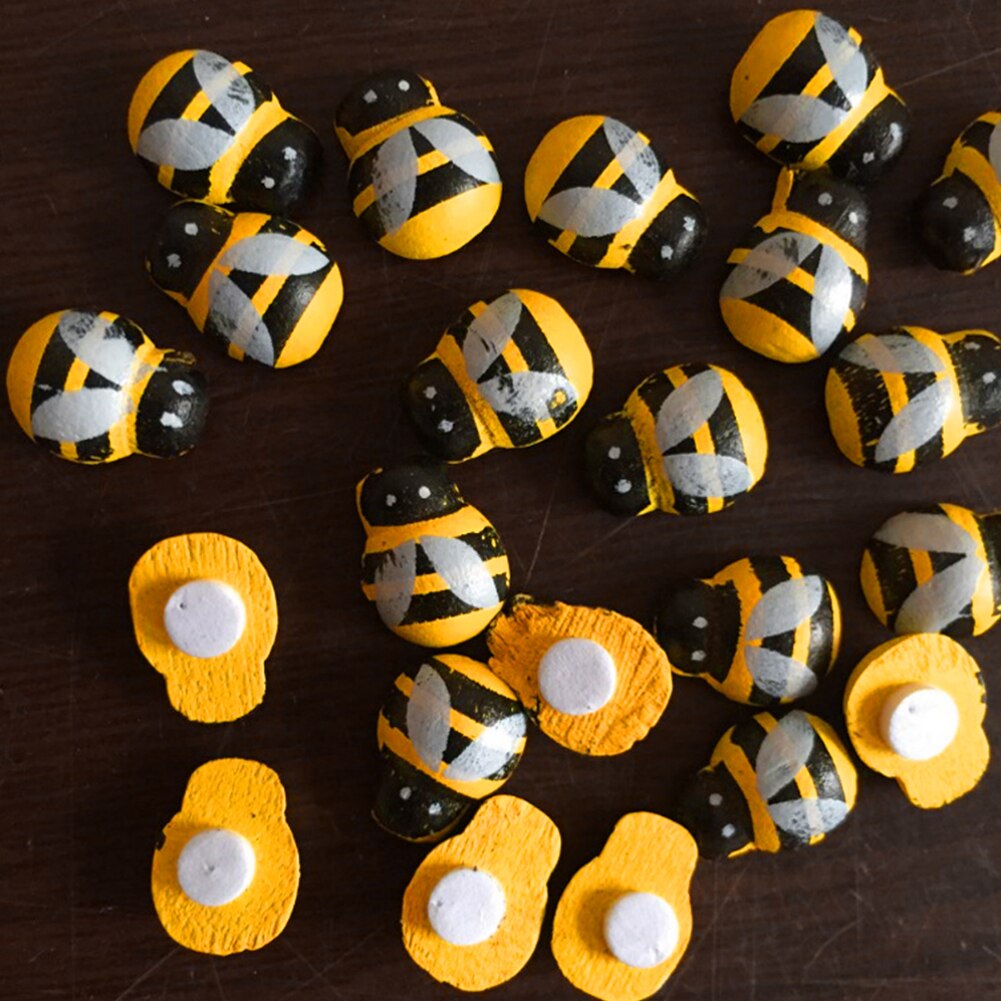 Mini Wooden Ladybug Sponge Self-adhesive Stickers Micro Landscape Decor Mini Fridge Magnets for Scrapbooking