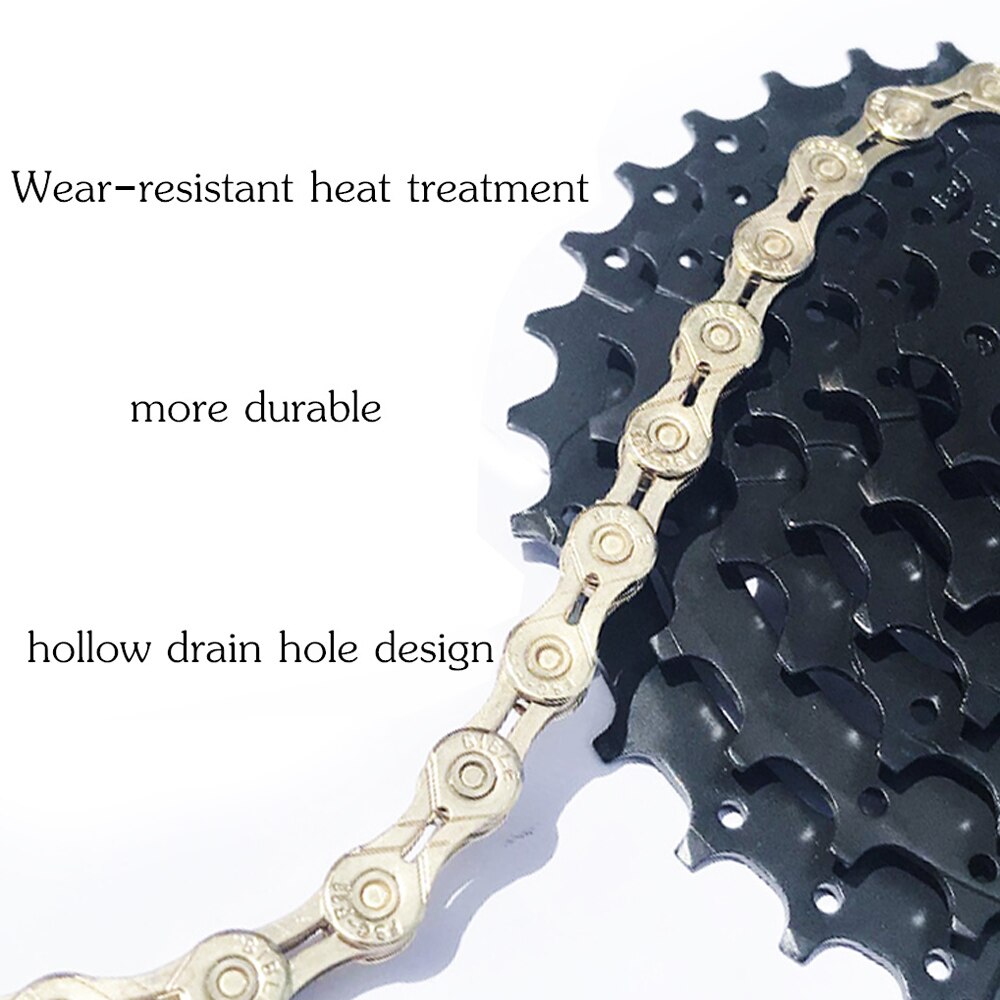 VXM 11 speed Bicycle chain silver half hollow bike chain mountain road bike full hollow chains ultralight 116L gold Bicycle Part