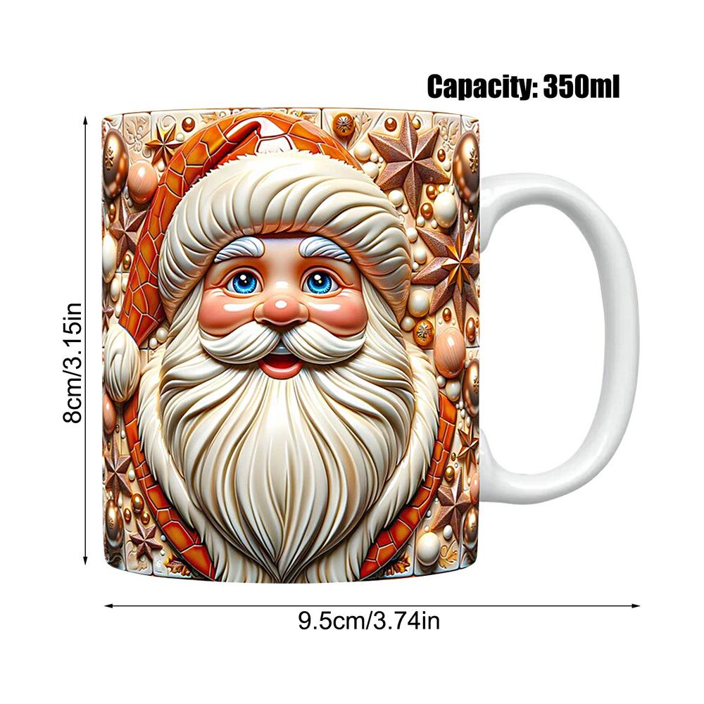 Christmas Santa Claus Ceramic Mug,3D Coffee Mugs, Vintage Water Cups, Tea Milk Mug, Christmas for Kids a: green