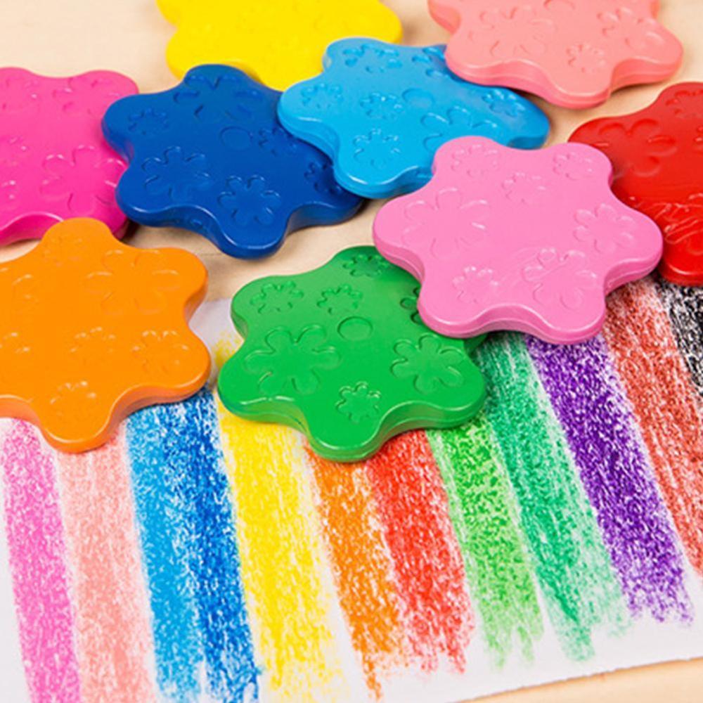 Bébé 12 couleurs cire Crayon sûr Non toxique matériel certifié jouet sécurité enfants éducation précoce papeterie anneau neige forme