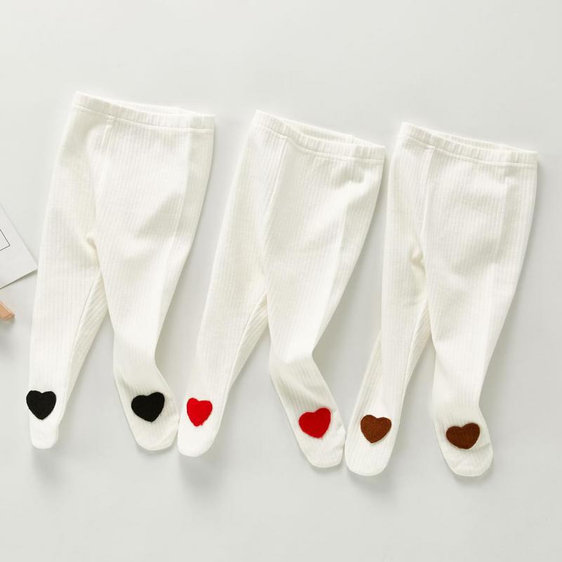 Tegneserie hjerte baby strømpebukse ensfarget stripet spedbarn låve strømpe smålåve jenter tights låve bukser