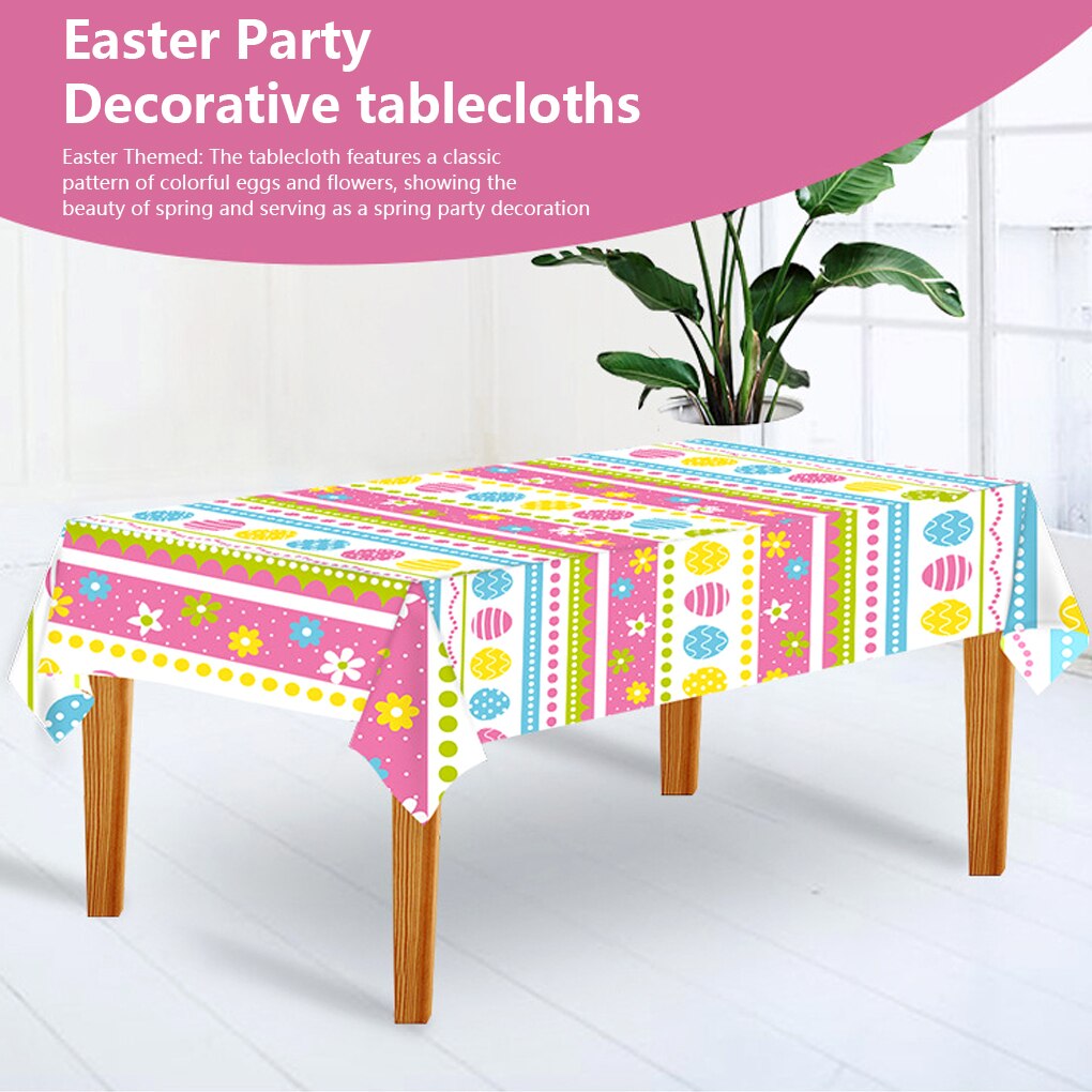 Easter Tablecloth Portable Single-Use Printing Table Cloth Banquet Dining Picnic Tablecover Desktop Party Supplies