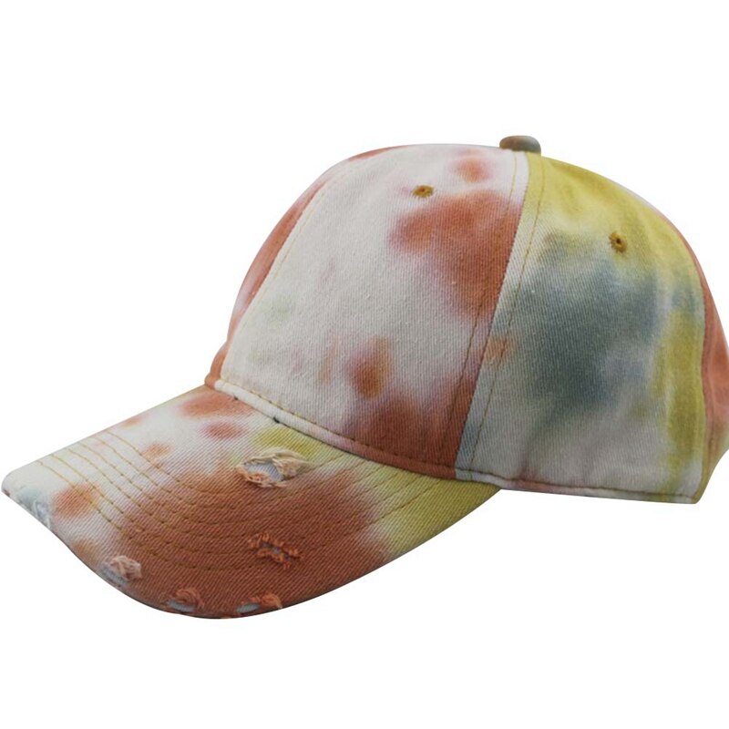 Kvinder sportsvisir kasketter tie dye street style vintage solskærm cap bred skygge rejse hip-hop justerbar hat snapback: -en