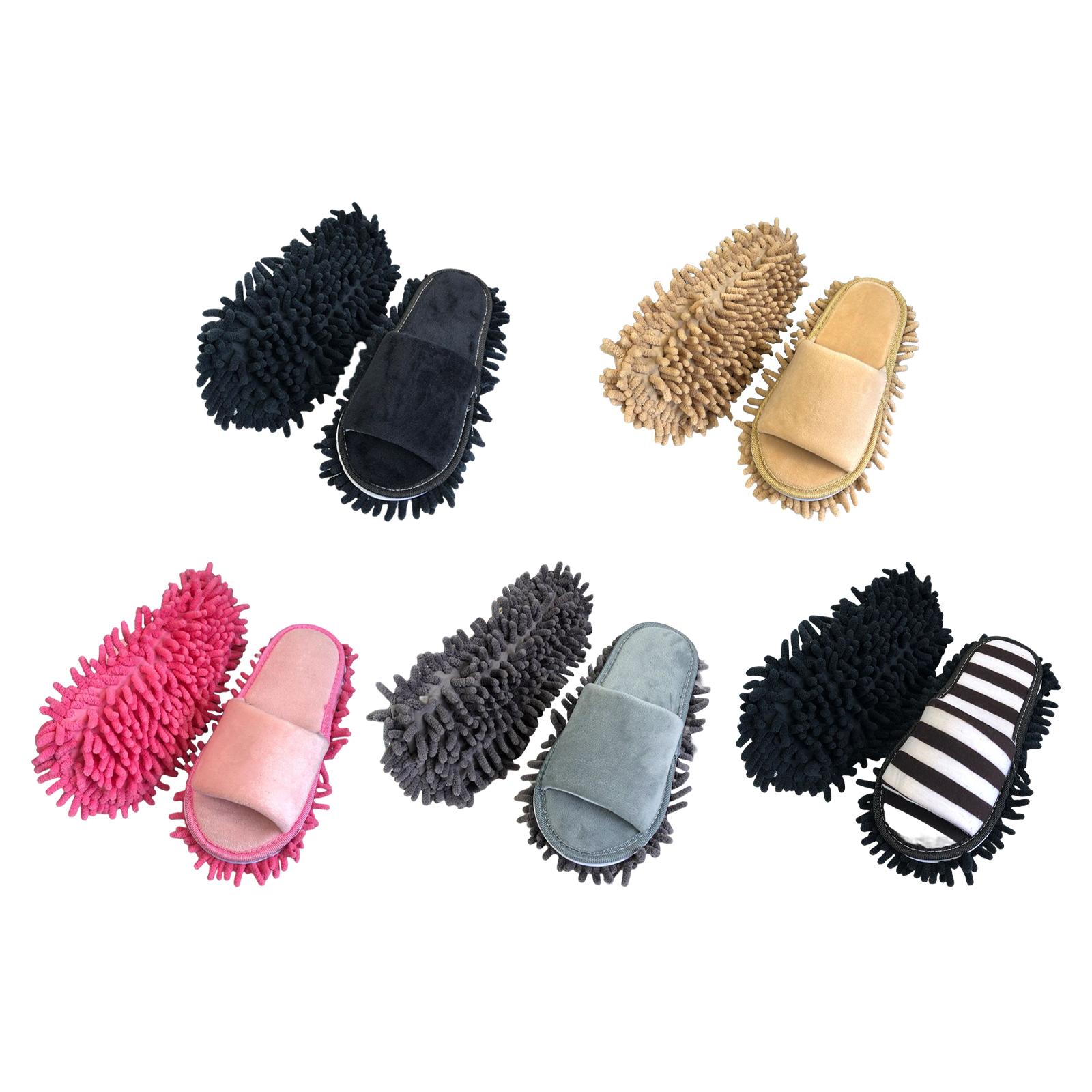 1 Pair Microfiber Mop Slippers Detachable Cleaning Tool for Home Dusting Moping Unisex Soft Brooms Household Washable Durable