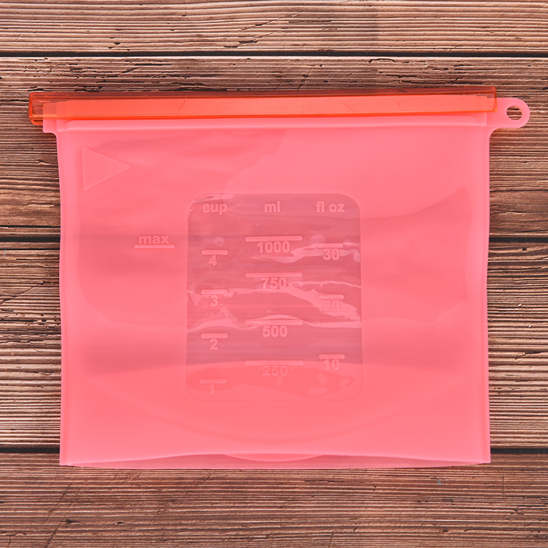1 stk 1000ml genanvendelig silikone madpose nul affald ziplock mad opbevaringspose køleskab friske poser organisation