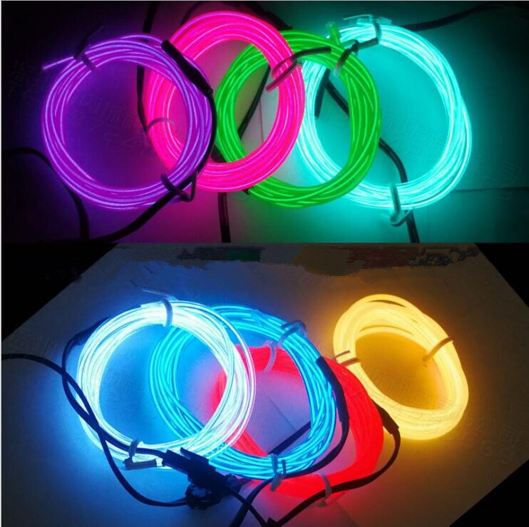 1m koldt lysmaske led lys lysende maske med 3v konstant på inverter til halloween festartikler jul (ikke inkluderet maske)