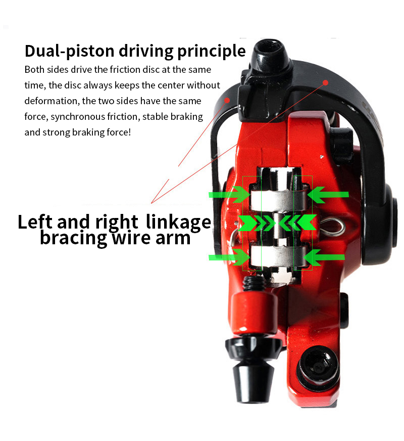 ZOOM DB680 MTB freno de disco de doble conductor IS/PM 160mm bicicleta de montaña pinza mecánica doble pistón bicicleta eléctrica de accionamiento Bilateral