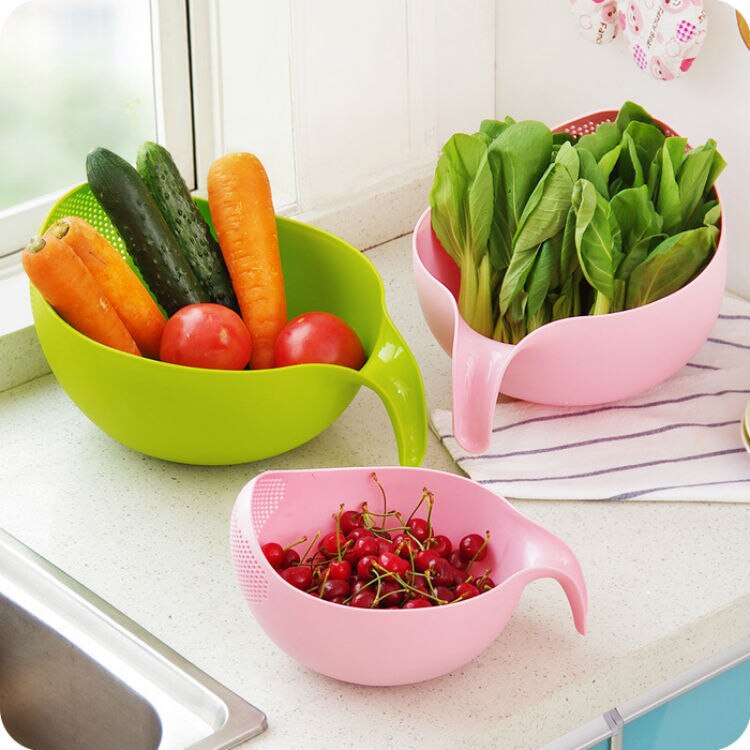 Panier à Riz Et Légumes - Passoire De Drainage En Plastique Blanc - Neuf