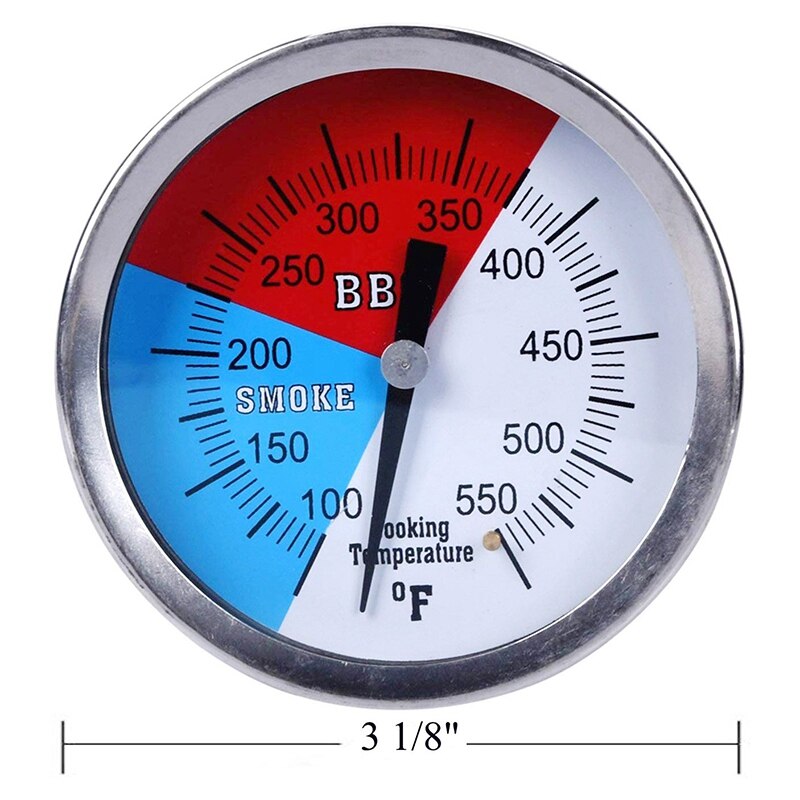 Termómetro para horno de acero inoxidable, termómetro para barbacoa, parrilla, temperatura de cocción 100-550F, termómetro de humo para horno de barbacoa, (paquete de 2)