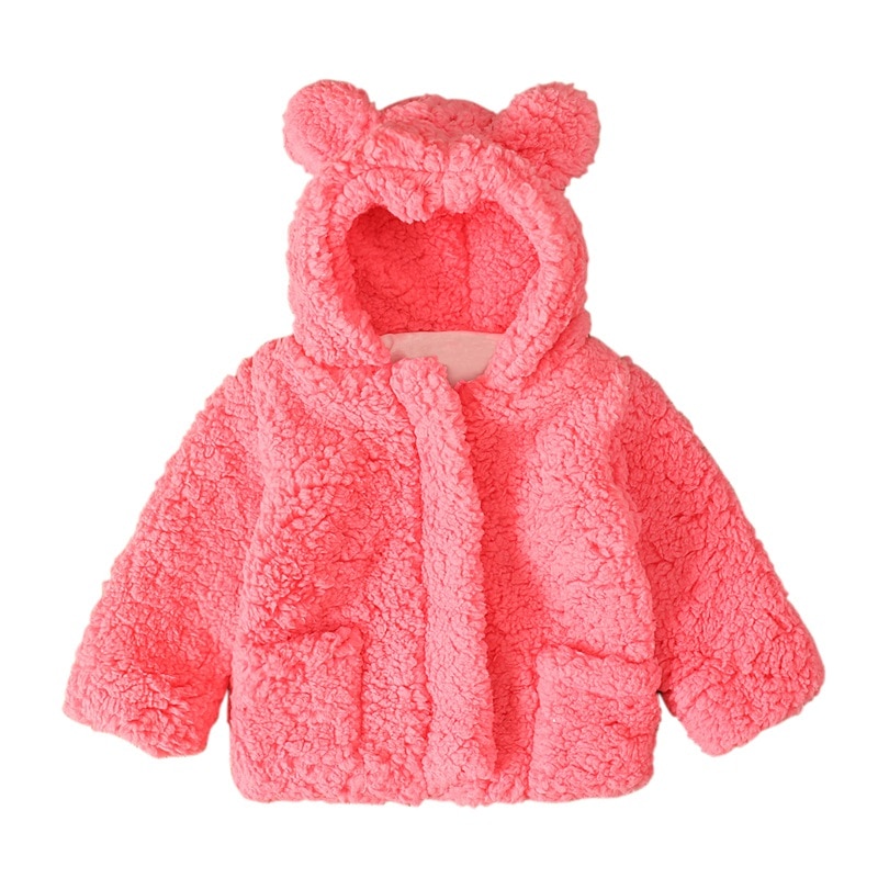 Baby jongen meisje effen print lange mouwen kinderen warme winterjas dikke bovenkleding kleding