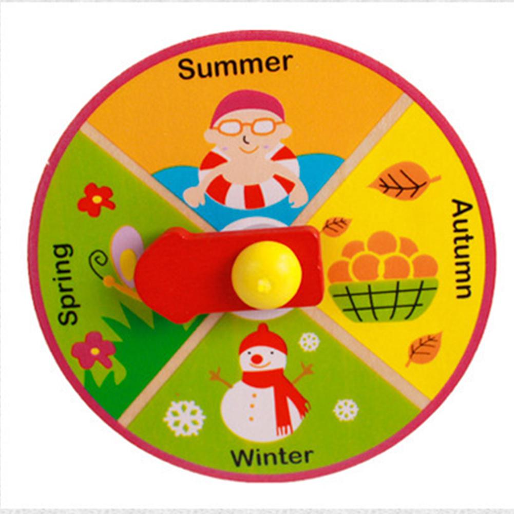 Cute Cartoon Calendar Clock Puzzle Wooden Board Educational Wooden Round Toys