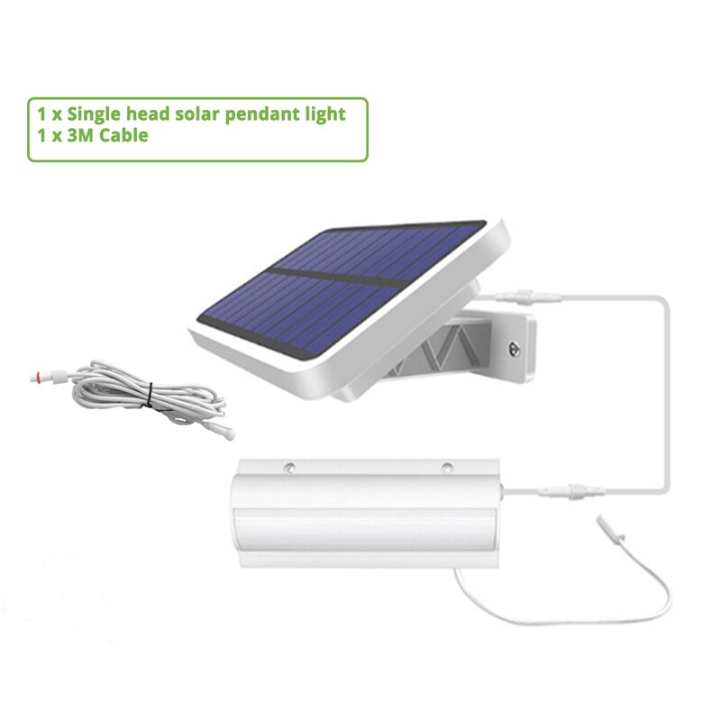 Solar Schuur Licht Zonne-verlichting Outdoor Hanger Lamp Automatische Sensor Schakelaar Met 3M Lijn Tuin Licht Voor Tuinen Yard binnenshuis: White-1 Head / Warm White