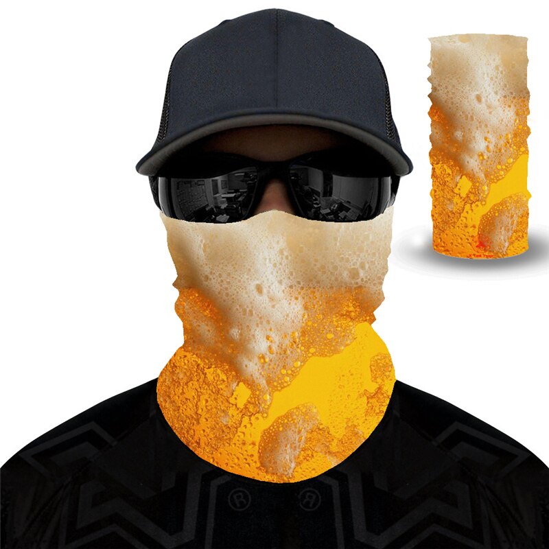 Print øl dag cool 3d sømløs ansigtsmaske motorcykel hovedbeklædning magisk tørklæde udendørs cykling fiskeri ski vandre bandanas: Mj241