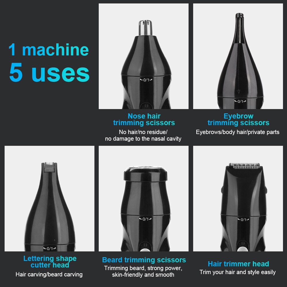 5 IN1Electric Scheerapparaat Neus Oor Haar Trimmerusb Oplaadbare Baard Trimmer Scheerapparaat Wenkbrauw Haar Remover Styling Haar Trimmer Apparaat