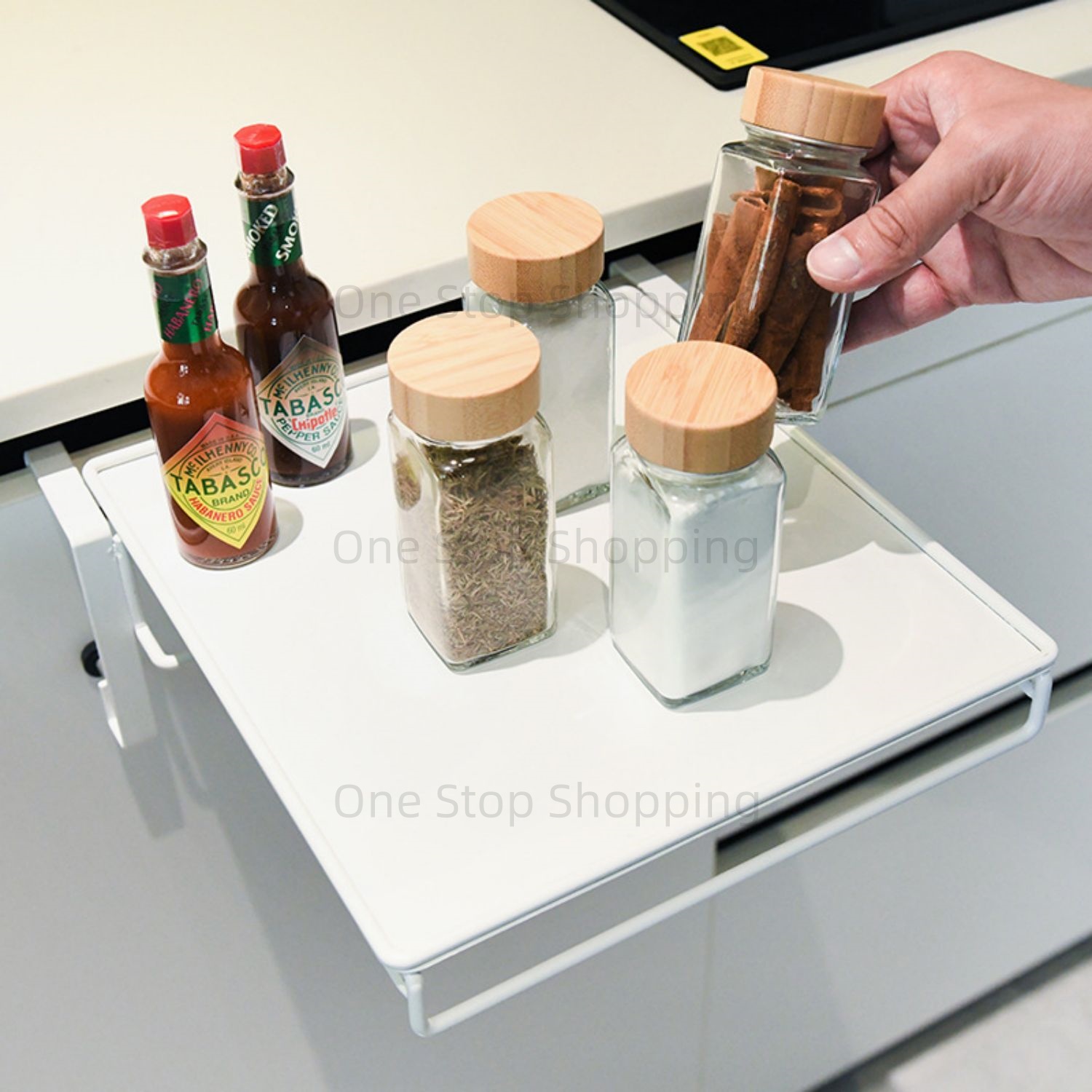 Kitchen Foldable Cabinet Door Organizer Towel Rack Over Cabinet Door Multifunction Rust-Resistant Portable Small Spaces