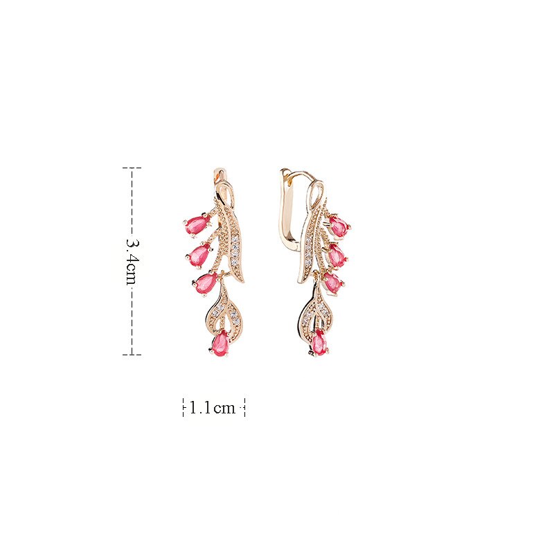 Kreatywna i prosta cyrkonia kolczyki, miedź inkrustowane pawi ogon, małe kolczyki, ładny kolor kolczyki, akcesoria fabryczne źródła