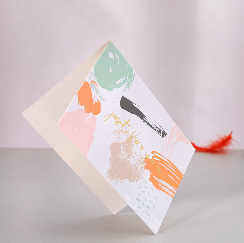 【6 PCS】Thank You Card with Envelope Good Luck Just for You Best Wishes I love You Greeting Card