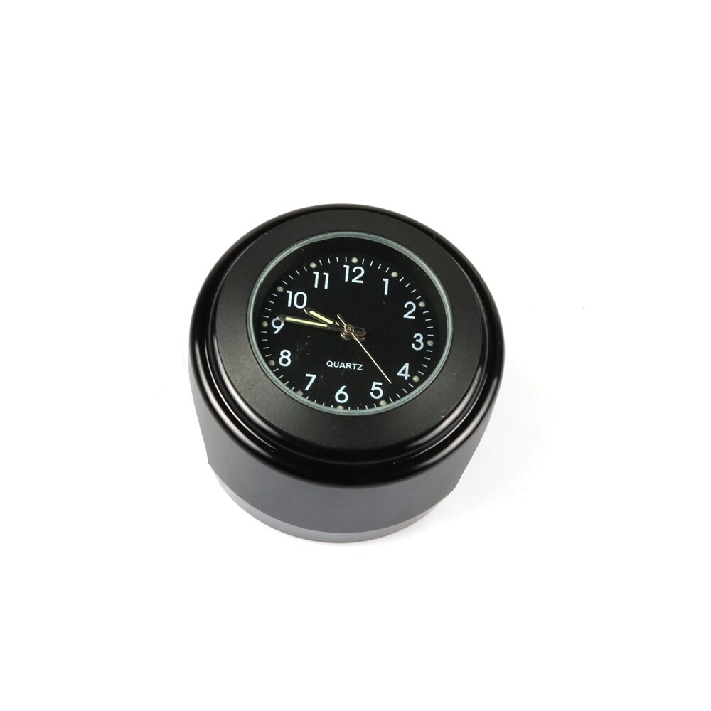 Motorcycle Quartz Clock 7/8" Waterproof Chrome Bike Handlebar Mount Watch Aluminum Luminous Clock Universal Moto Accessori Bla: Black