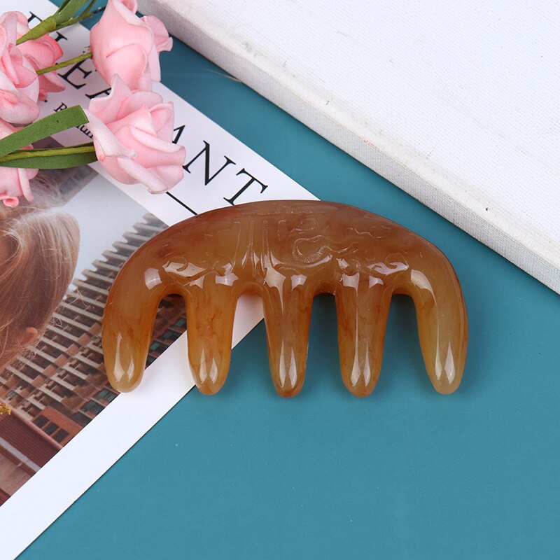 1 Pcs Natural Ox Horn Pocket Comb Wide Toothed Comb SPA Guasha Scalp Massage Brush Hair Care Tool: A