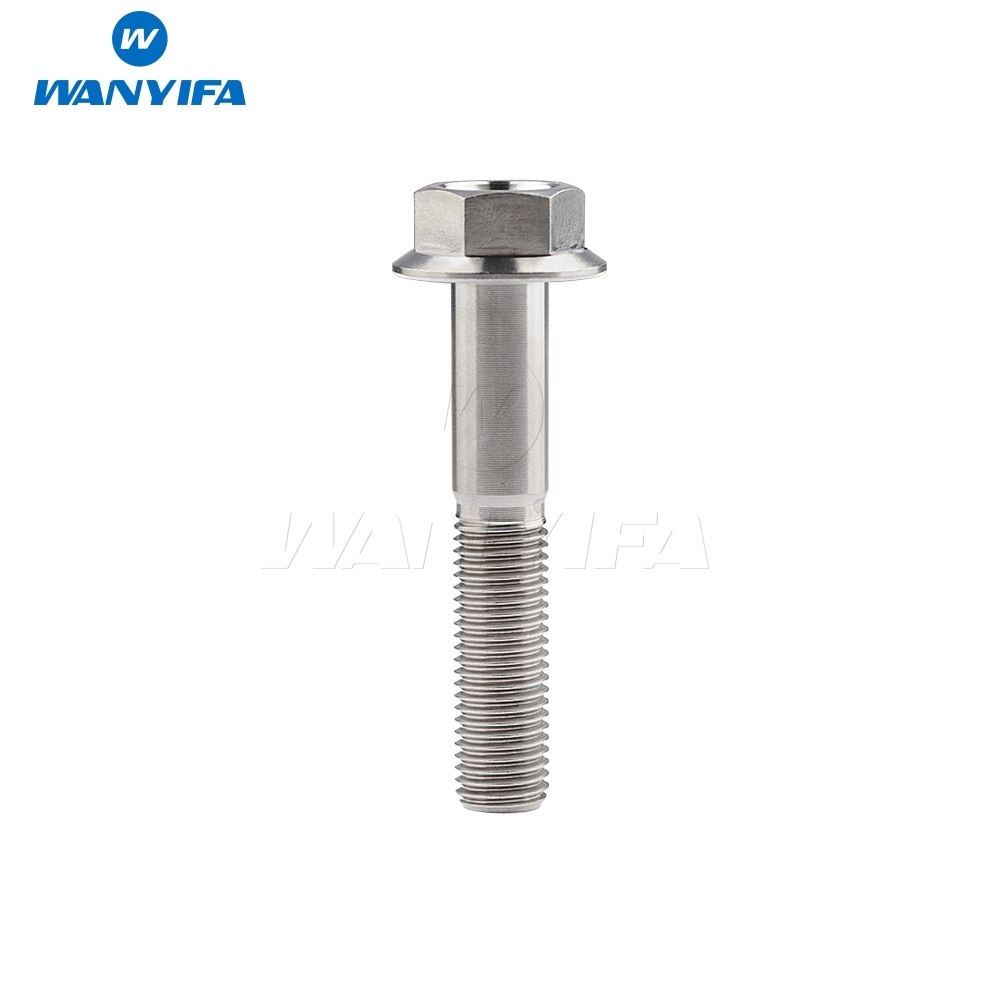 Wanyifa  m10 titanium ti bolte 1.25 pitch flange sekskantede bolte skruer  m10 x 30 35 40 45 55 60 65 70 75 80 100mm: M10 x 55mm