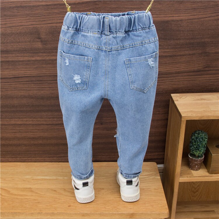 Pantaloni dei bambini Primavera Estate Infantile del foro Dei Pantaloni Dei Ragazzi e Delle Ragazze dei jeans Dei Pantaloni Del Bambino Casual Pantaloni 2-6 Anno