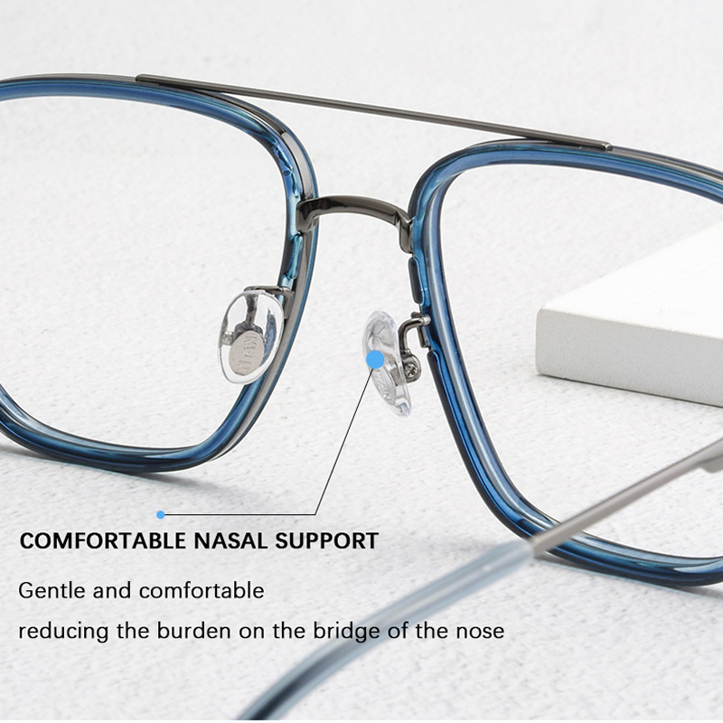 Stora titanbågar herr retro fyrkantiga närsynthet optiska receptbelagda  tr90 glasögon kvinnor manliga ultralätta glasögon