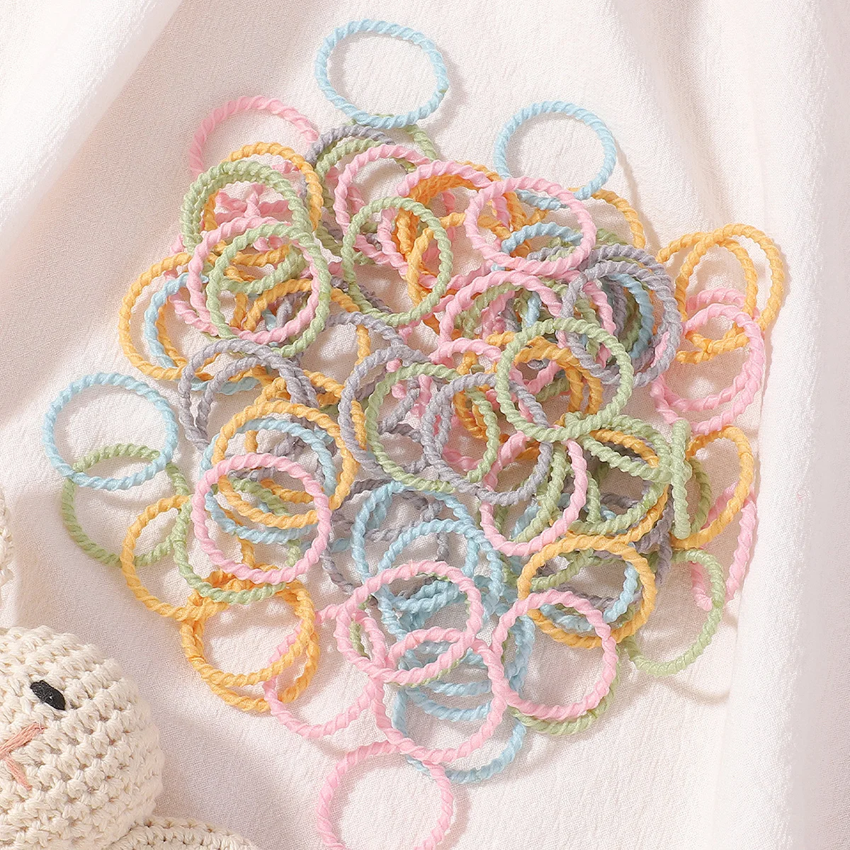 100/200Pcs Women Girls Colorful Nylon Elastic Hair Bands Ponytail Hold Small Hair Tie Rubber Bands Scrunchie Hair Accessories: XXS / Red